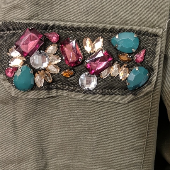 Great olive great jacket with sweater material - Picture 4 of 7